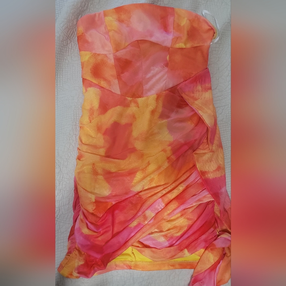 Vibrant Strapless Dress
